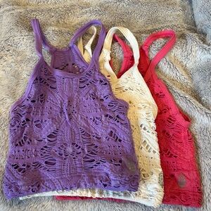 FP movement happiness runs crop tops- bundle three - size small